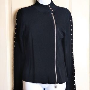 Yuka NWOT Black multi zip fashion jacket